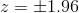 z=\pm 1.96