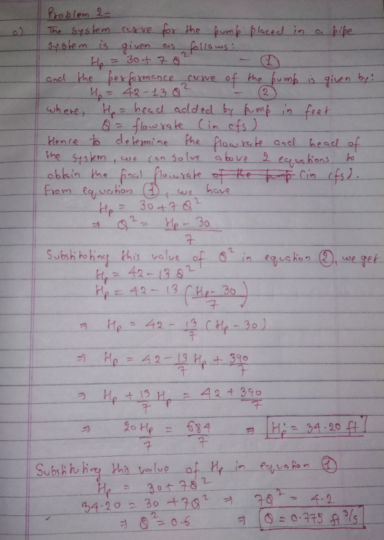 begskem ve for the pump plsced in a bipe の Gncl the per omsnce cuve of them Hp 42-13 shee,--4--hes d aeldtel.br んmk-in-feet 2
