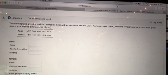 73 Wed Aug 7 0:43 0 webgunet My Blackboard Content - Blackboard Learn Homework 23 Math 141 Sect. 8-3) - Math 141 section 2015
