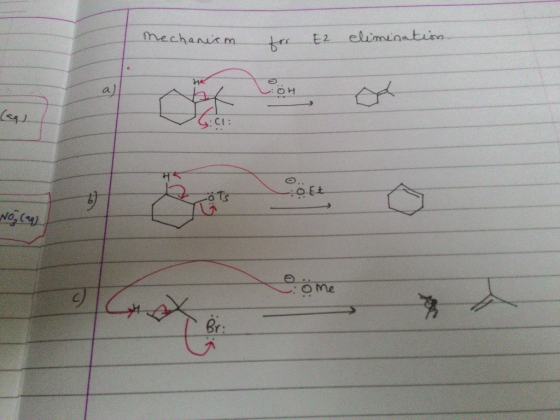 mechanism for E2 elimination CI: -:ort No (99) come
