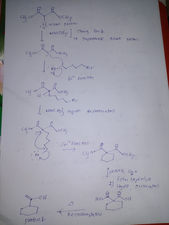 CHO Y OCH? Haaduc proton I waocthyl Strong Base - Denrolenate acidie prolan of OCH3 Br sor Reachas CH GO Joch; I NEOCHpl agam