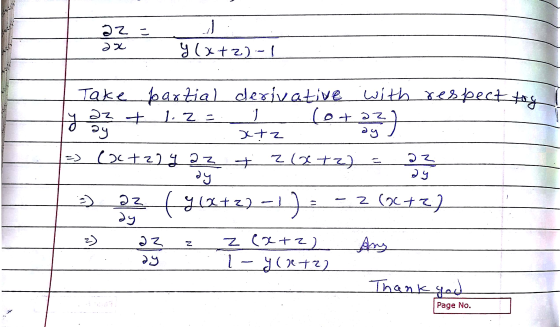J 22 - Әх 3(x+2) - | | s ta 29 Take partial derivative with respect tog O2 + 1. 2 2 (от 2) Ру (2+2) 4 2 2 + 2 (xt.) 22 ә9 əz