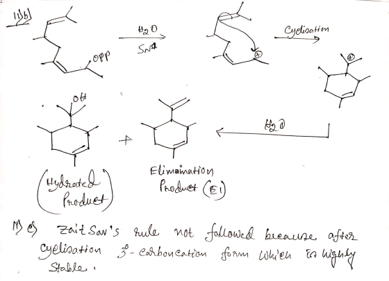 اول Cyclisation Sua Ito 1 + Elimonation Hydrated Product (£1) ( Product) Mes zait Sans rule not followed because after Cyeli
