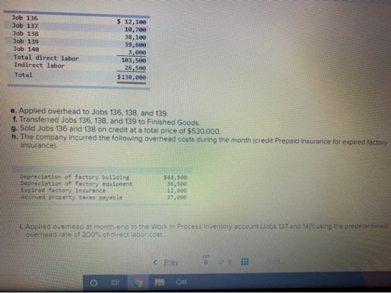 $ Job 136 Job 137 Job 138 Job 139 Job 140 Total direct labor Indirect labor Total 12,100 10,799 38,100 39,600 3,000 103,500 2