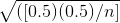 \sqrt{([0.5)(0.5)/n]}