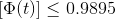 [\Phi(t)] \leq 0.9895