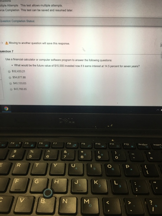 cons tiple Attempts This test allows multiple attempts. ce Completion This test can be saved and resumed later. Question Comp