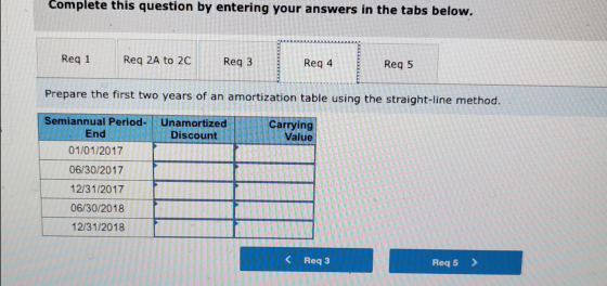 Complete this question by entering your answers in the tabs below. Req 1 Req 2A to 2C Req 3 Req 4 Req 5 Prepare the first two