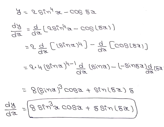 y=asintae- cos õa da (28inha - cogl5a)) = 2 de cloina34] - da [cogl521] = 2.4(8Pnajh-(sima) – (-singagg. 152 = 8 (Sina ja cog