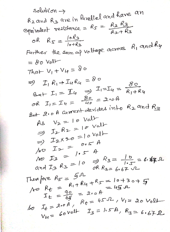 R2and Ra are in Parellel and Rave an Further the sum ap Voltage acro这blandRy 30 Vol- 亼 There 七