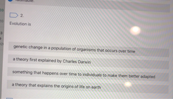 Silable. D 2 Evolution is genetic change in a population of organisms that occurs over time a theory first explained by Charl