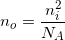 \small n_{o}=\frac{n_{i}^{2}}{N_{A}}
