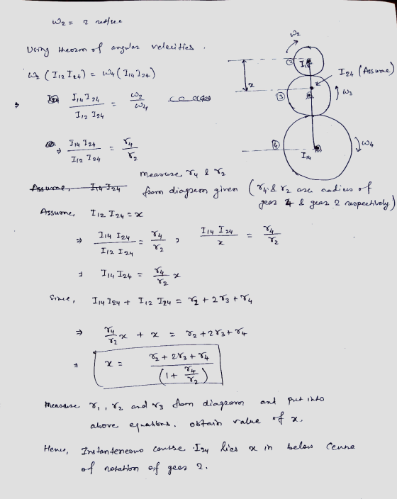 W2= 2 nadsee Using theorm of angulas relacities . uz ( I 12 Jey) W4 ( 1.4724) en Joy 794 con Ira I24 R I 24 (Assume) laws V2