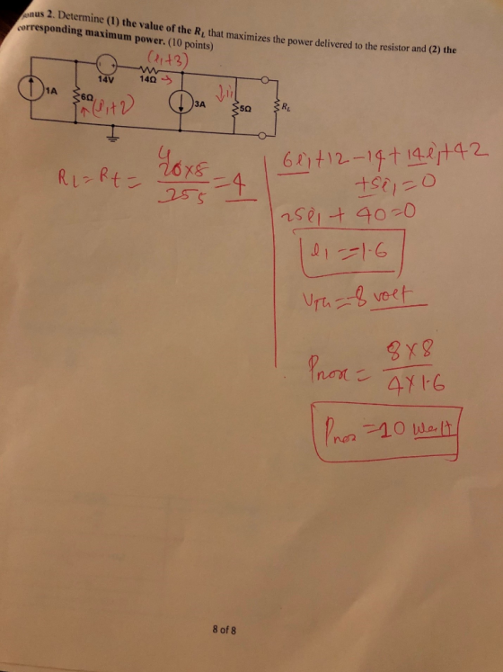 sonus 2. Determine (1) the value of the the value of the R, that maximizes the nower delivered to the resistor and (2) the th