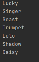 Lucky Singer Beast Trumpet Lulu Shadow Daisy