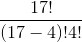 \frac{17!}{(17-4)! 4!}