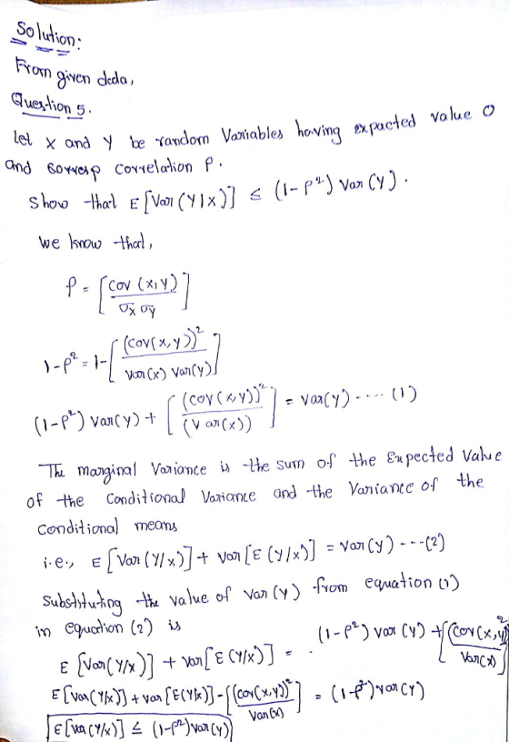 Fr en Me-ion 5 X and y æ .amclom Vaxiables ,oviro χ pacted value Ο Ti manginal Vaionce le sum of he Expected Vabe of the Conditional Vaiane and -the Vanianc of the Condilional mean