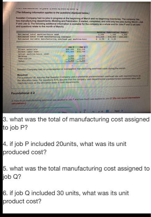 -- - - ------ --- - - [The following information applies to the questions displayed below) Sweeten Company had no jobs in pro