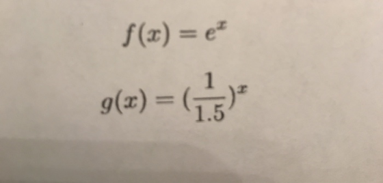 f(x) = e? g(x) =(75)