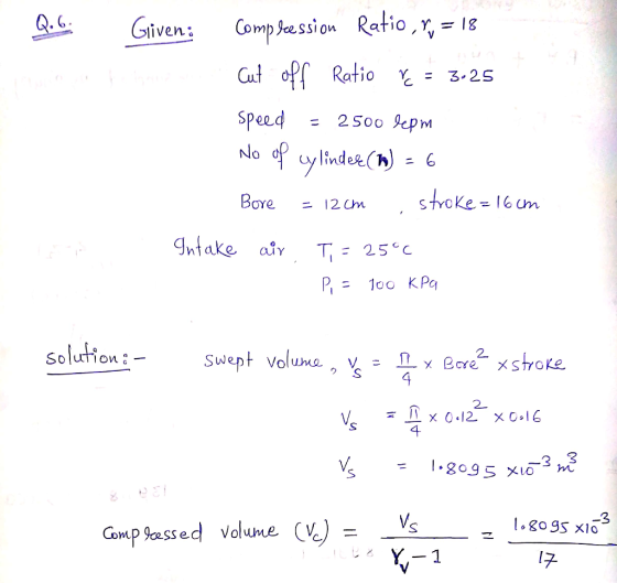 cut of r Ratio =3-25 Speed = 2sookpm P, = 100 KPa solutionswept voluna , 2 2 4 V1.go9 5 xio omp‰ssed volu u ecQ- vs -l.gogs x