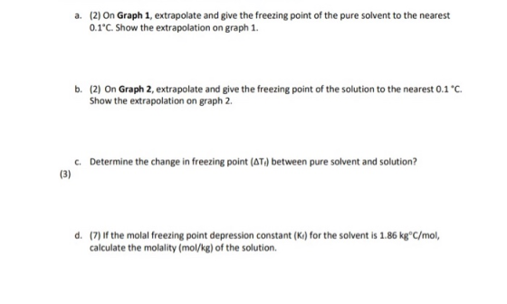 A 2 On Graph 1 Extrapolate And Give The Freezing Point Of The Pure Solvent To ZuoTi Pro