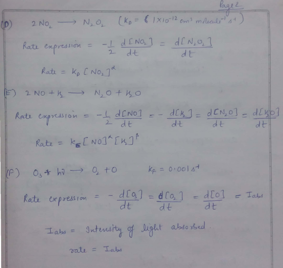 (Kp=1X1012 Crn mluals 41 2 No N, O Rate enpression LoNJP dt Rati 2 NO + NOTKO Rate enpres ion dt KELNOTT Rate kp = 0.00141 0