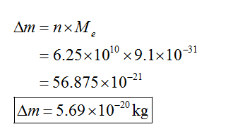 -б.25x 1010 9.1x10-31 56.875x10-21 Διη-5.69 x 10-20 kg
