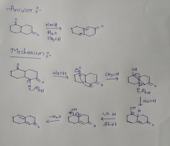 Answer of сH, он Mechanism of Naol и он Н%н NaoH ПИ Р 12 Н -H2O ift