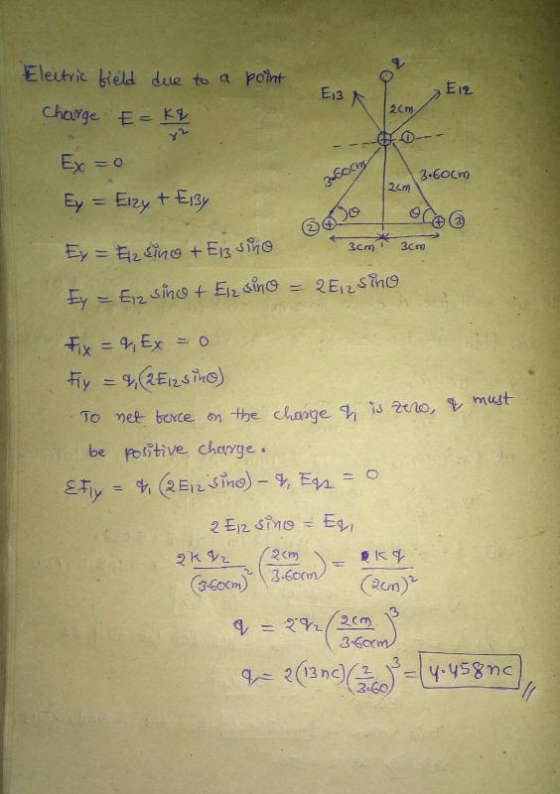 Eleutne biels due to a pobrE q, E13 E12 2Cn 3.60Cn) 2cm To net bonce on the chgei eo, mut be fostive. chuvge 2-60