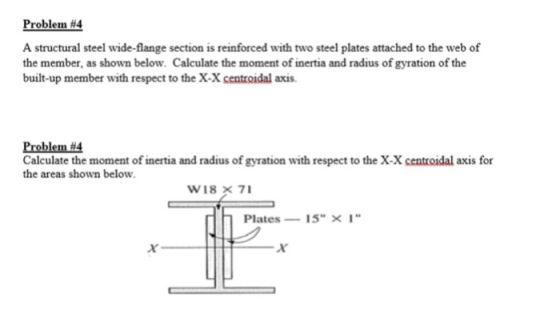 A structural steel wide-flange section is reinforc