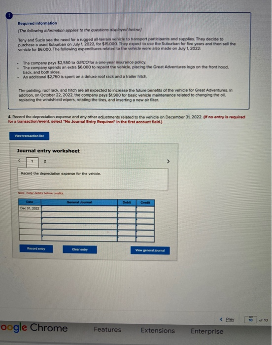 Required information The following information applies to the questions displayed below) Tony and Suzie see the need for a ru