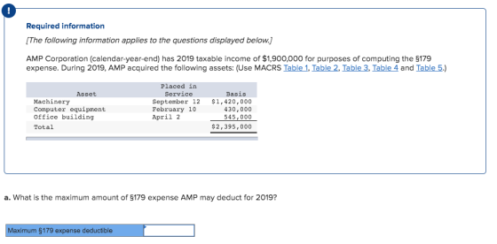 Required information [The following information applies to the questions displayed below.) AMP Corporation (calendar-year-end