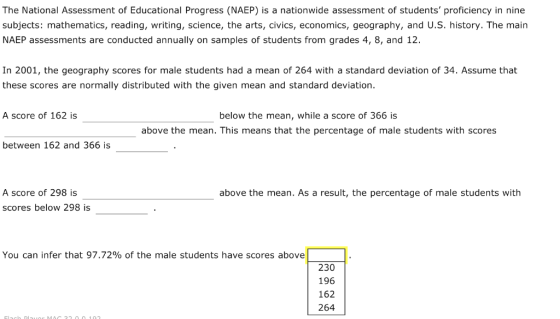 The National Assessment of Educational Progress (NAEP) is a nationwide assessment of students proficiency in nine subjects: