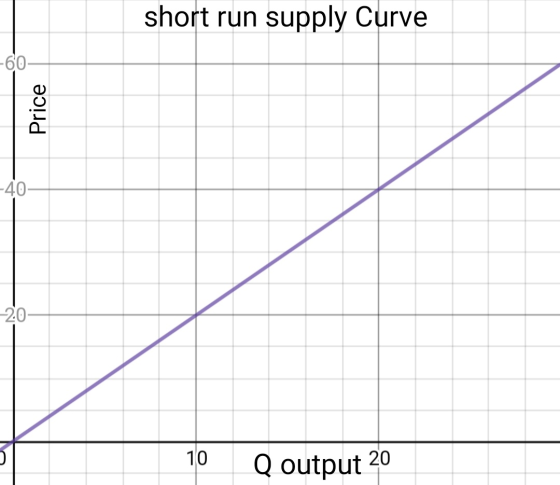 short run supply Curve Price -40 -20- 10 Q output 20