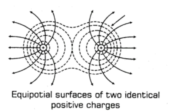 Equipotial surfaces of two identical positive charges
