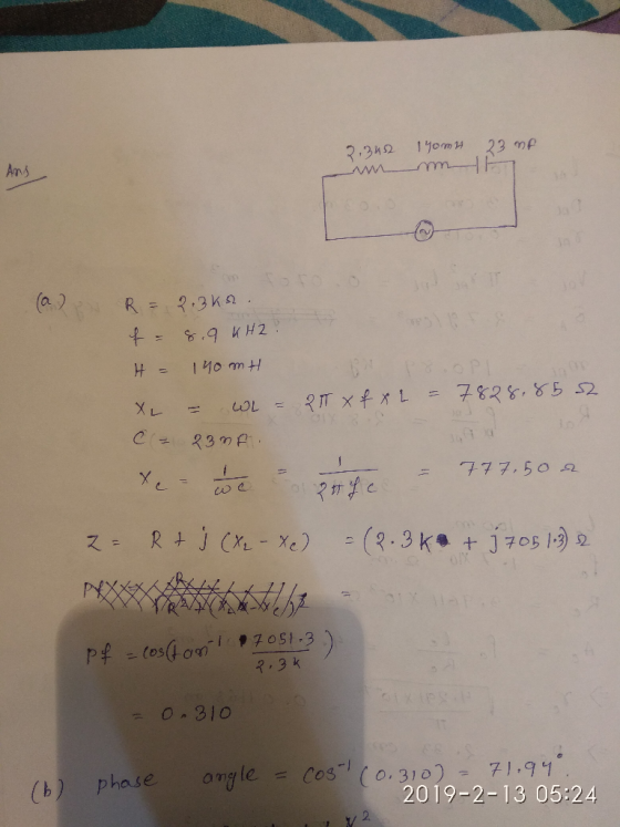 777.50 2 (oso angle Cos! (o, 31 o)-71,9t = (b) Phase 2019-2-13 05:24 2