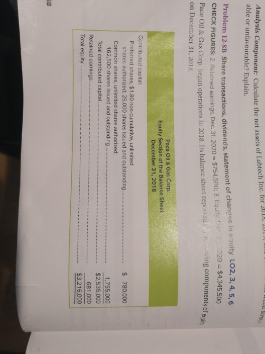 no lavour Analysis Component: Calculate the net assets of able or unfavourable? Explain. component: Calculate the net assets