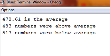2 Blue): Terminal Window - Chegg Options 478.61 is the average 483 numbers were above average 517 numbers were below average