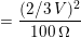 \small = \frac{(2/3\: V)^2}{100\: \Omega}