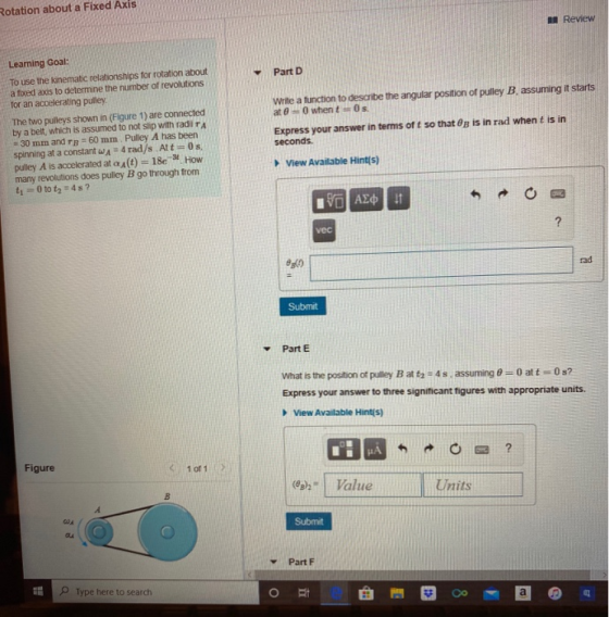Rotation about a Fixed Axis A Review Part D Learning Goal: To use the kinematic relationships for rotation about a fixed axis