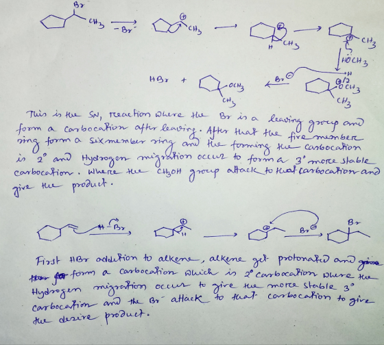 CAH CIH け но сн 3 누H aCt O CA CH CHA 3 MAon ocun to form a/ 3,(more stable 1个. Bケ are-Al @n_ aflache tota con bocahion to