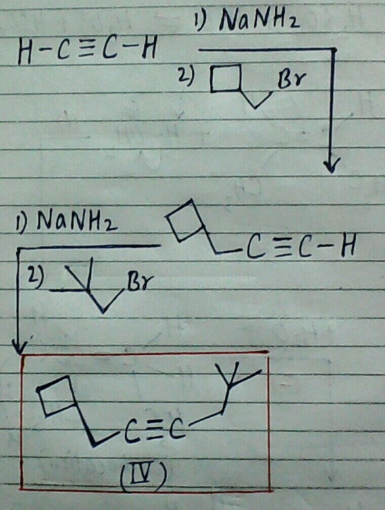 1) NaNH₂ H-C = C-H 1) NaNH2 = ct Le=6-