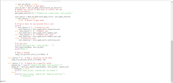 * -*_* _*vvvv if sort_on_choice is None: break # Return to main menu. sort_on_key = sort_on_menu_choices[sort_on_choice-1] #