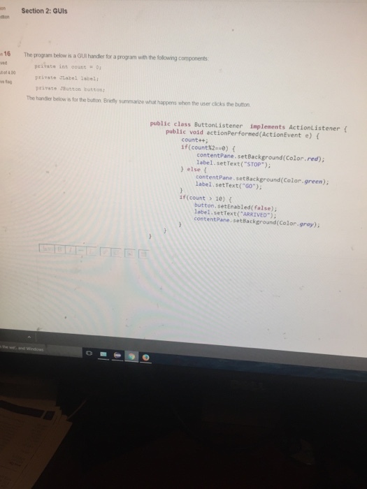 The program below is a GUI hander for a program wi