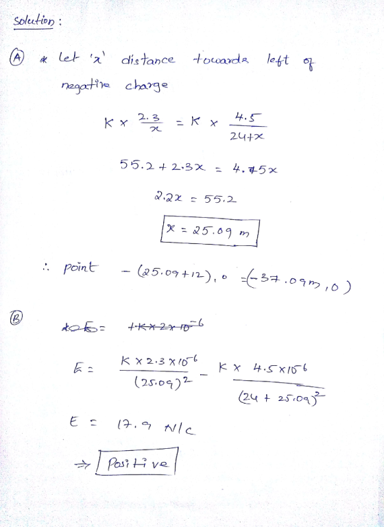 A) Kuetχ distance tou a da left na charge 2.3- k X 2.2 χ 55, 2 point(25.07+2) 1 Ve