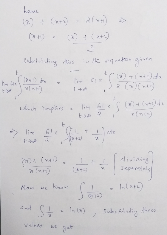 N 2 2 hence (a) + (n+3) 2 (nt) (1+) (0) + Cate) 를 substituting this in the equation given (2) + (mt2) du lim 2 (a) (ntz) t t