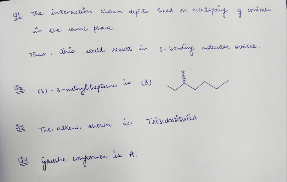 The interaction orbitas shown depicts head overlapping g au un same phase. this would result S- bonding molecular opital Thus