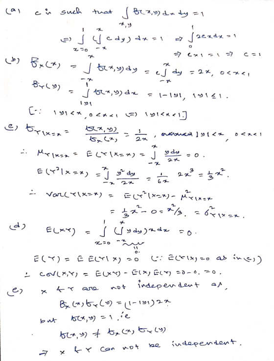 (a cu such that s be a dondy =1 y) an=1 12.6.2d = 1 , 9 dy ci dy = 2, 0<x<1 [ *,y) dr 1-141 13121 2x [: 191<x,ostal =) 191<x<