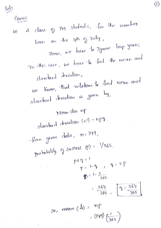 Sol: tivenl lo) s-lanchod clevialon is ^iven hy Mean dor m om given dela, ทะ1119. Succes P) P365 361 365 96y 365 So, mean () - np m) (345)