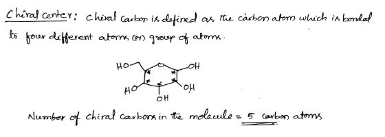 Chiral center; cheral Carbon is defined as the carbon atoms which is bonded to four different atorns (or) group of atorms. Ho